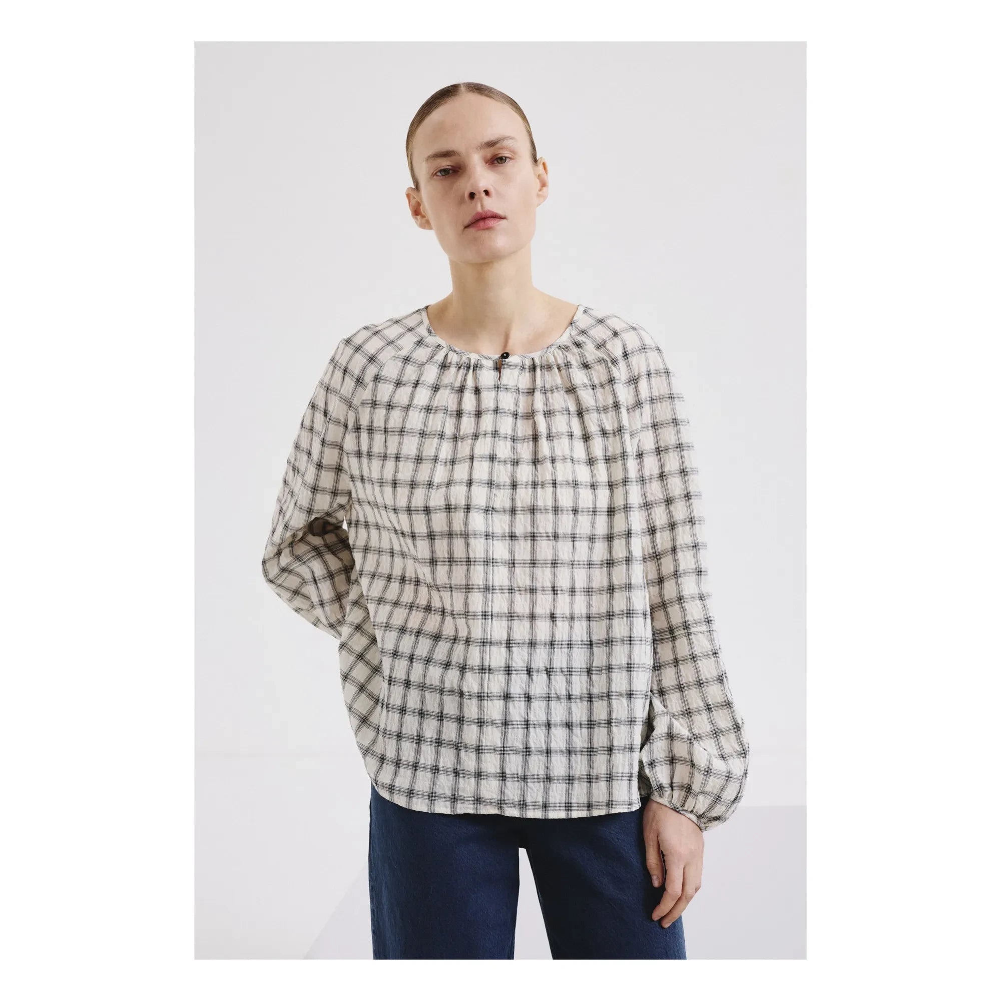 Pomandère - Blusa de rayas de algodón | Crema
