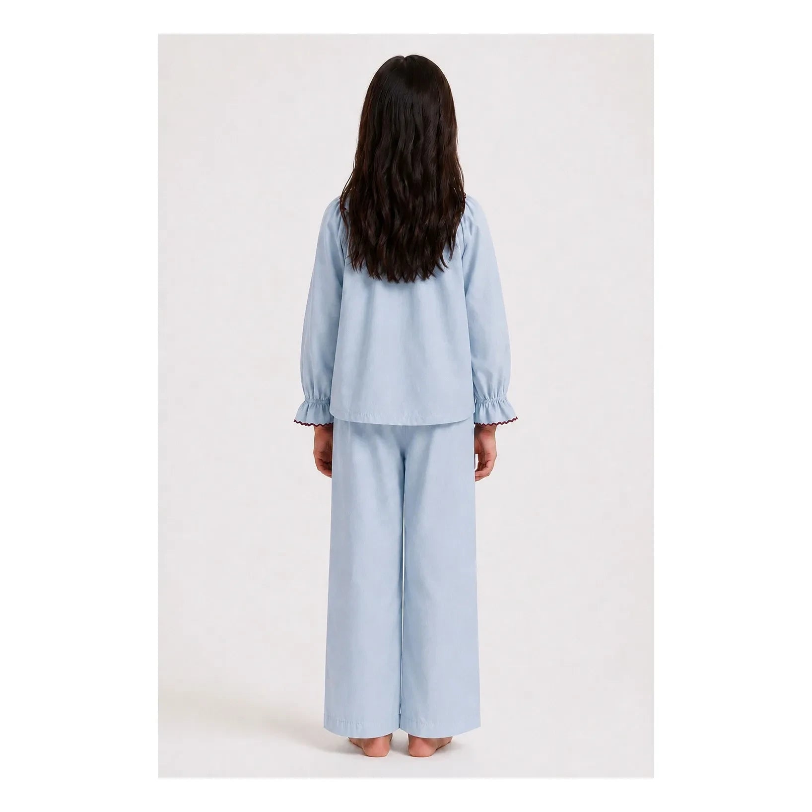 Folkloore - Pijama con bordado de flores - Colección infantil | Azul