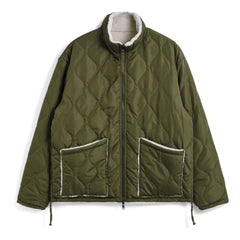 Taion - Chaqueta militar reversible de cuello alto | Caqui
