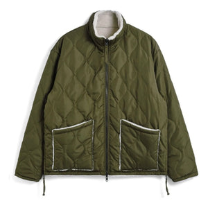 Taion - Chaqueta militar reversible de cuello alto | Caqui