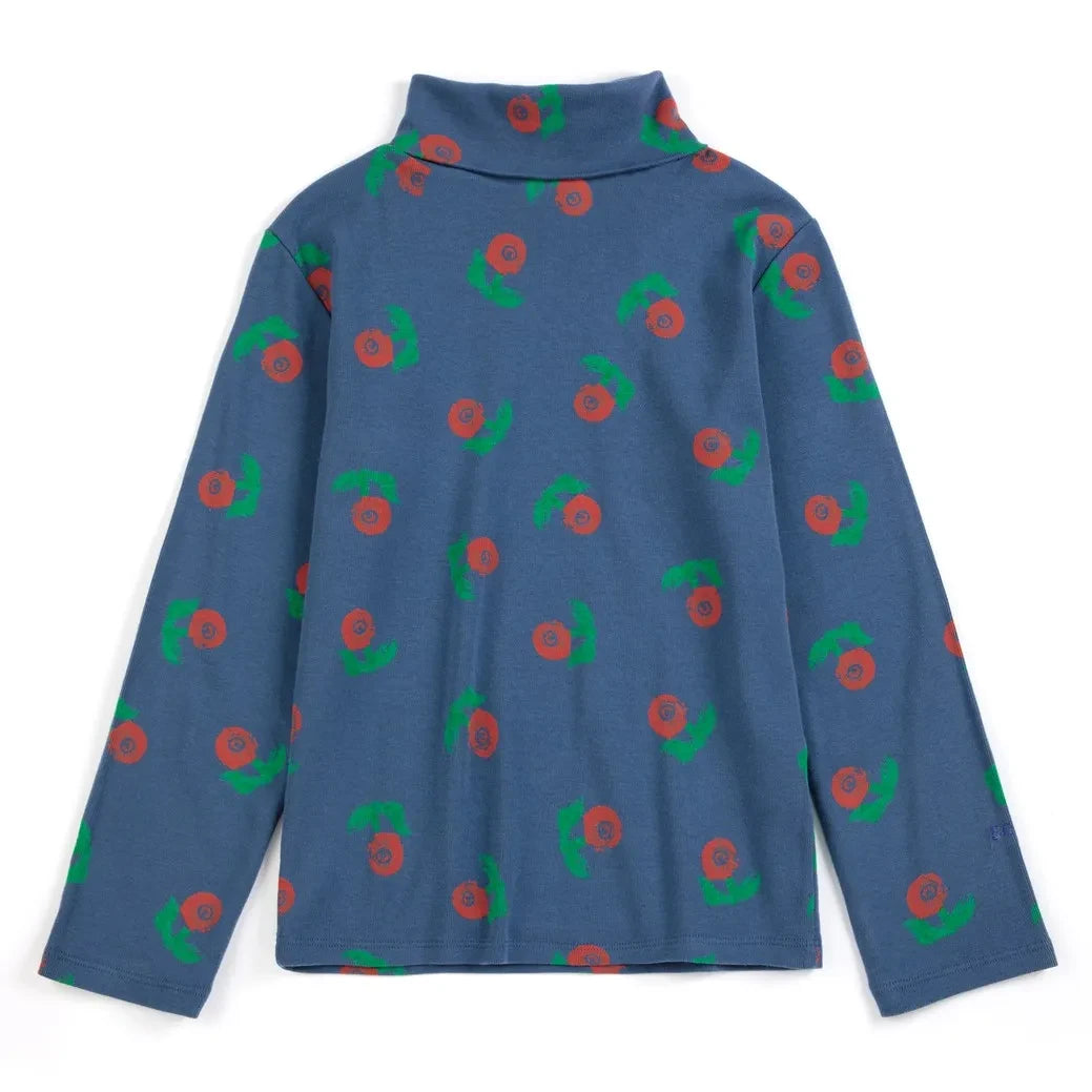 Bobo Choses - Cuello alto de algodón orgánico con estampado floral | Azul marino