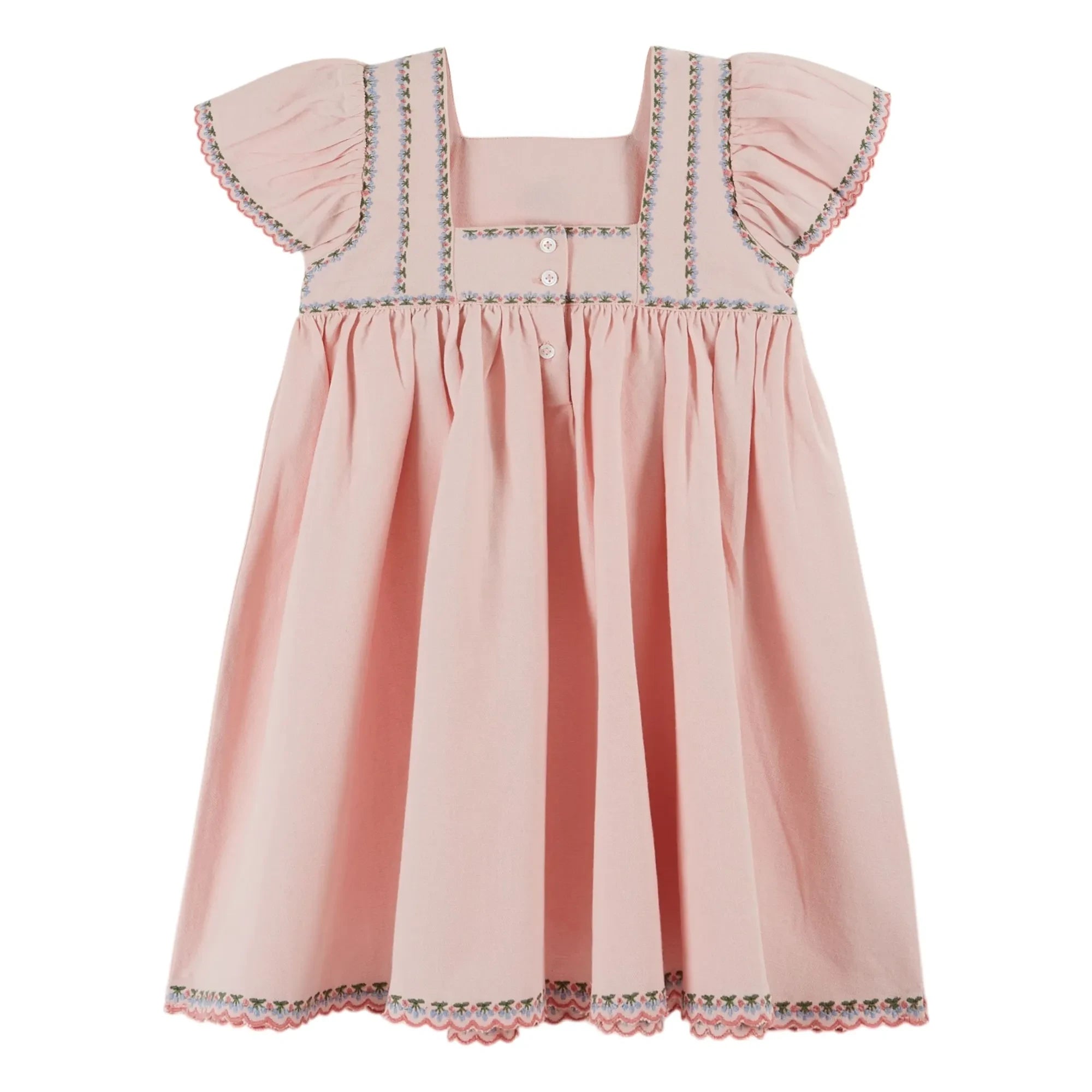 Emile et Ida - Vestido bordado | Rosa Claro