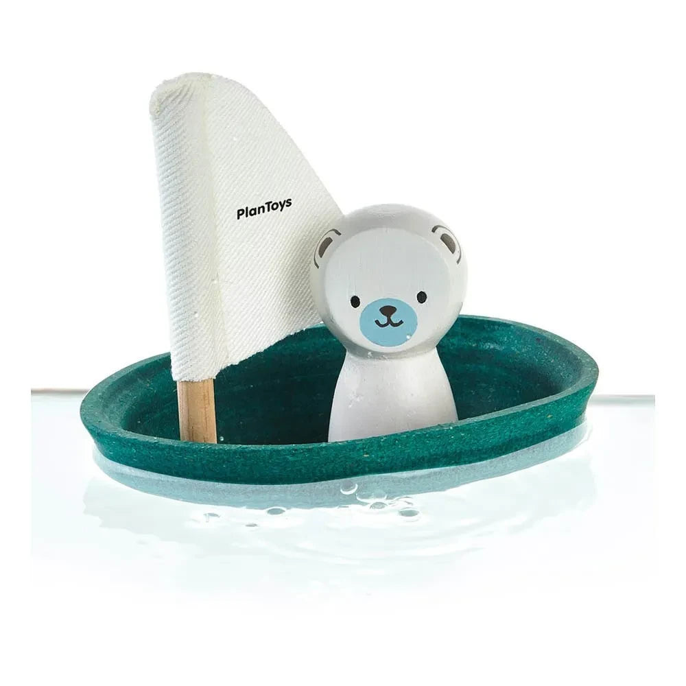 Plan Toys - Bote flotante de oso polar