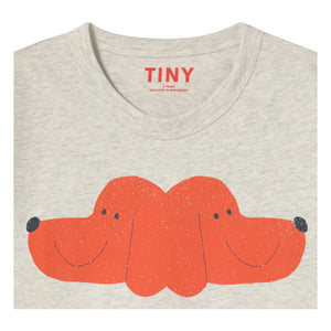 Tinycottons - Camiseta de algodón orgánico Tiny & Tiny Dogs | Beige jaspeado