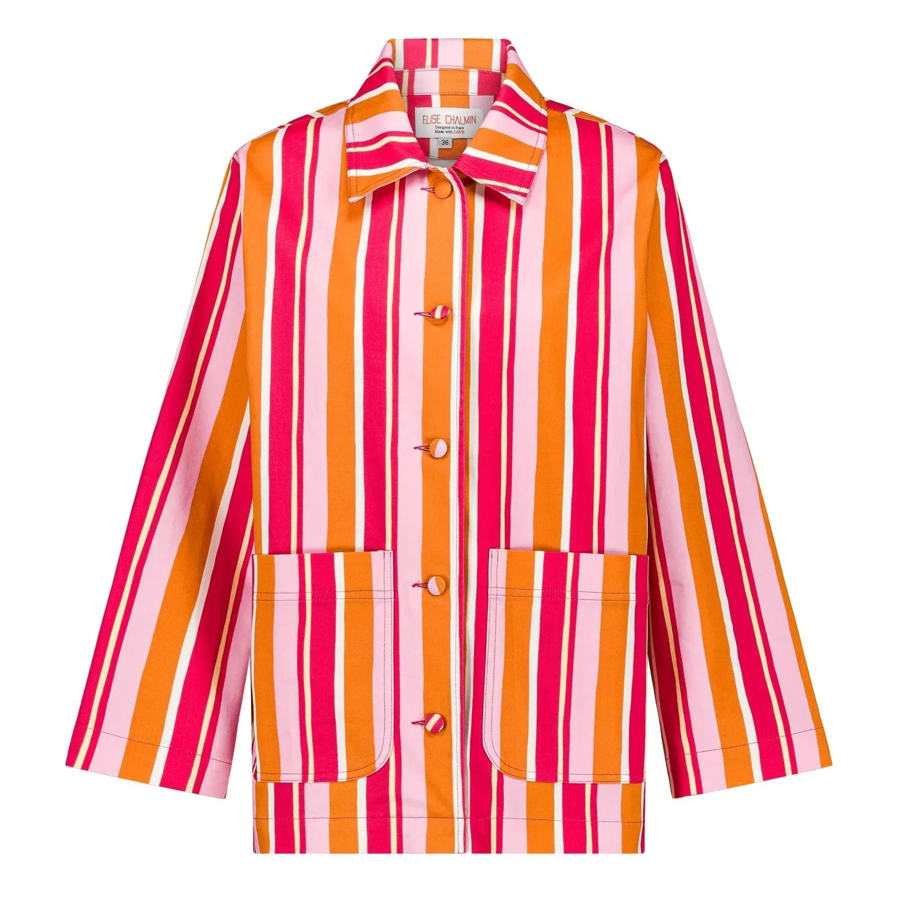 Elise Chalmin - Chaqueta de rayas Lucie Pamuk | Rosa