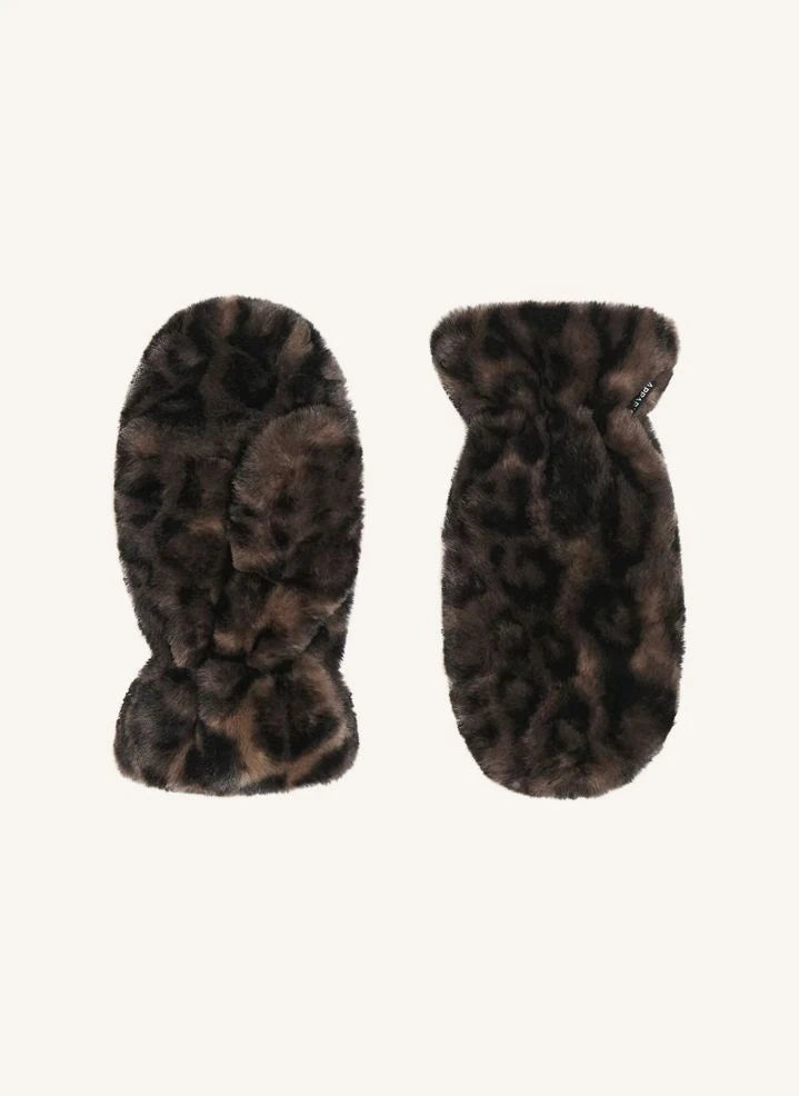 Apparis - Guantes Coco Leopard marrón de fibra reciclada