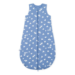 Petit Bateau - Saco de dormir de algodón orgánico con estampado de corazones | Azul
