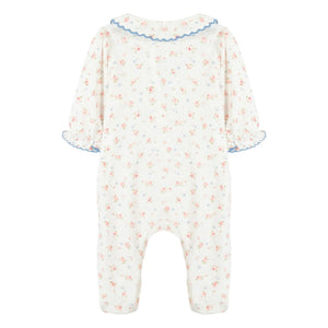 Tartine et Chocolat - Pijama de encaje floral con cuello | Crudo
