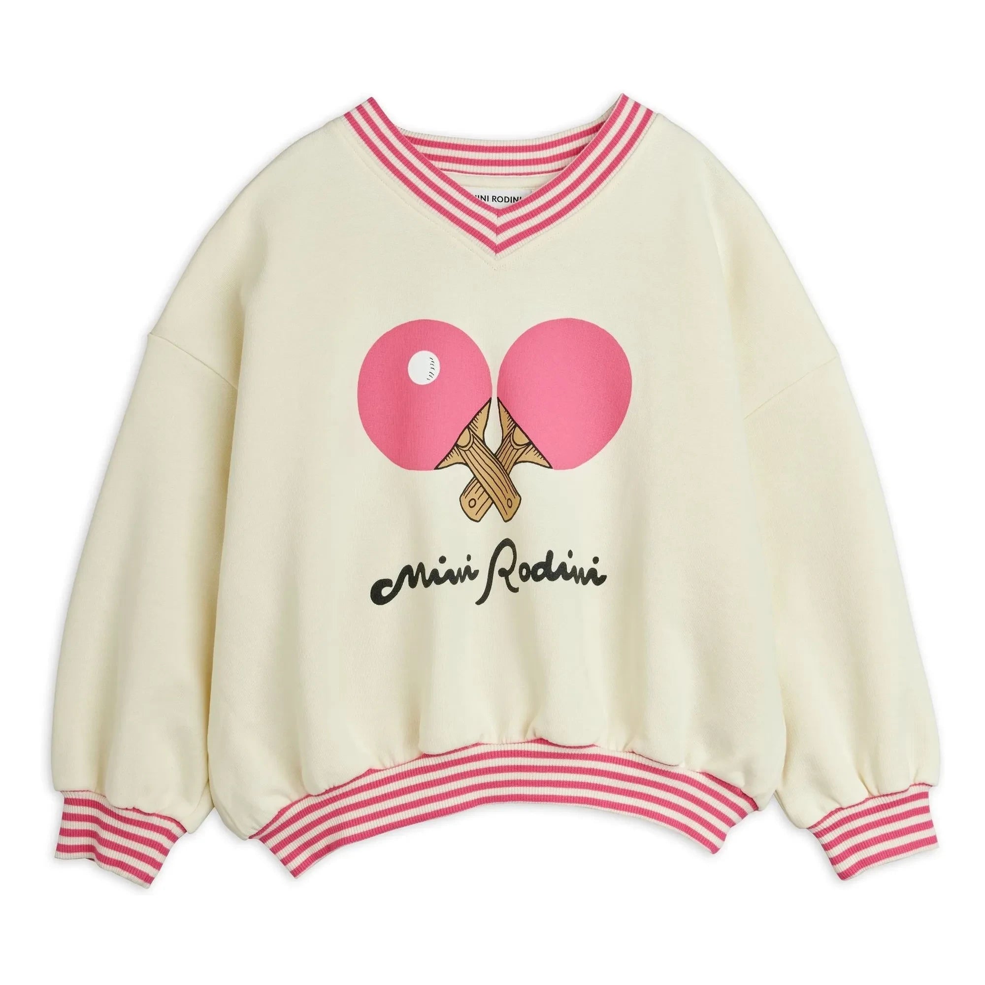Mini Rodini - Sudadera de rayas Ping Pong de algodón orgánico | Blanco