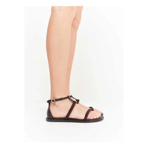 Socque Paris - Sandalias de cuero Palma | Chocolate