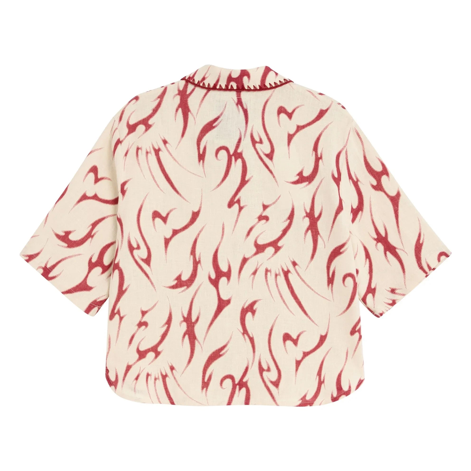 OAS - Camisa de lino Vera Tribalo | Rojo