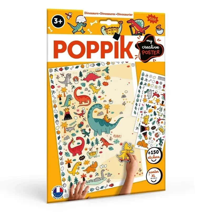 Poppik - Pegatinas de Póster de Dinosaurios de Colores