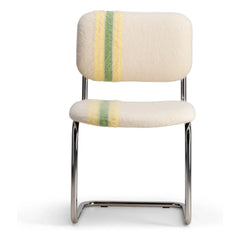 The Socialite Family - Silla Classica de tela de mohair a rayas | Amarillo