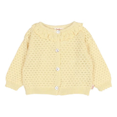 Búho - Cárdigan calado boho de algodón orgánico | Amarillo