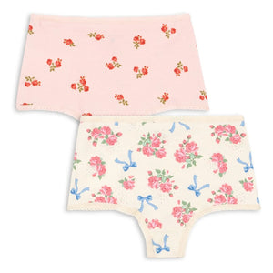 Konges Sløjd - Bragas hipster de algodón orgánico con estampado floral, paquete de 2 | Rosa empolvado