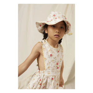 Bebe Organic - Vestido de babero con volantes Annice Fleurie | Blanco