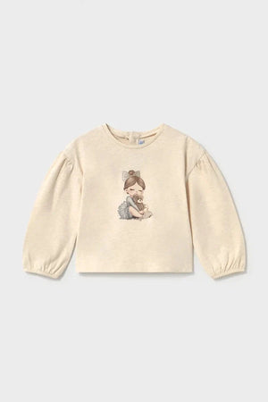 Blusa de manga larga de algodón para niñas Mayoral