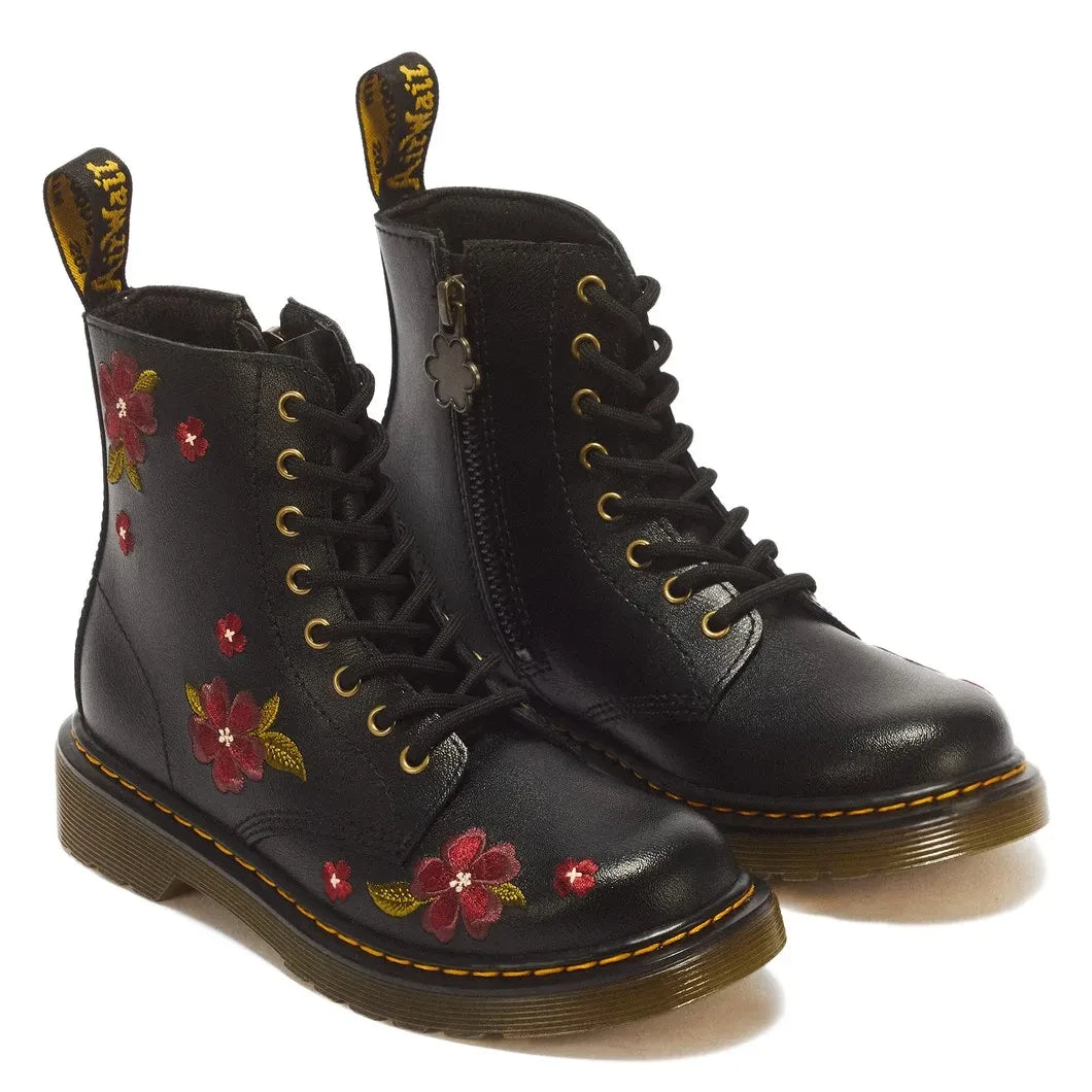 Dr Martens - 1460 J Botas con cordones florales | Negro
