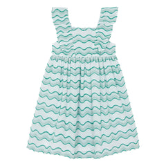 Tartine et Chocolat - Vestido con estampado de olas | Verde