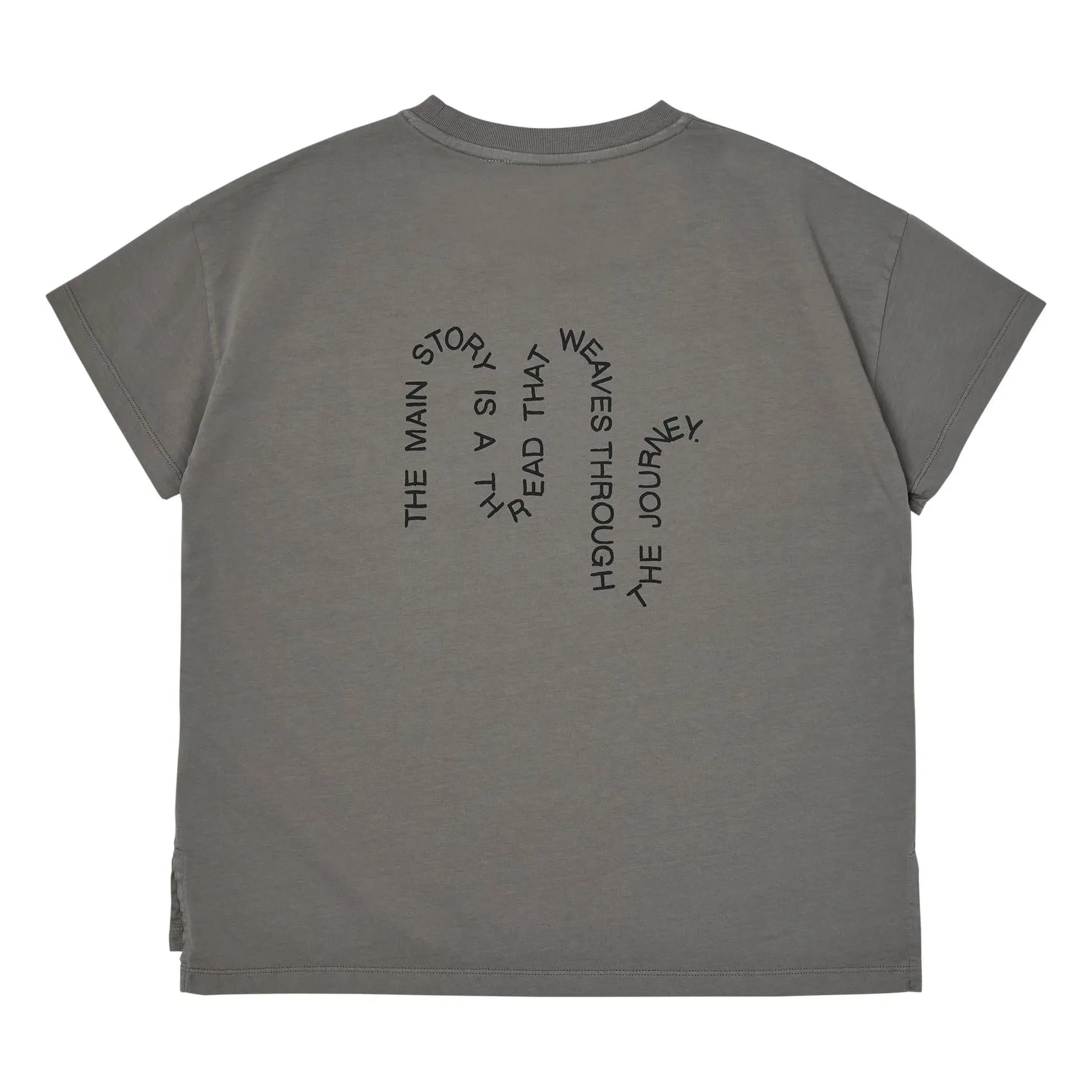 Main Story - Camiseta de algodón orgánico oversize | Gris oscuro