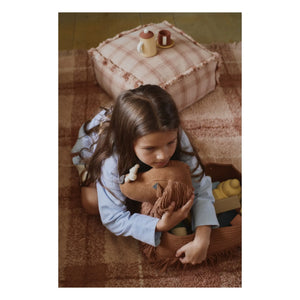 Lorena Canals - Puf Tartán | Rosa polvoriento