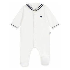 Petit Bateau - Pijama tipo camisón con cuello vareuse | Blanco
