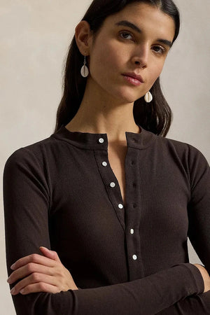 Blusa de mujer de algodón de manga larga Polo Ralph Lauren