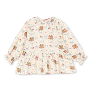 Konges Sløjd - Blusa de algodón orgánico Coco Dogs | Crudo