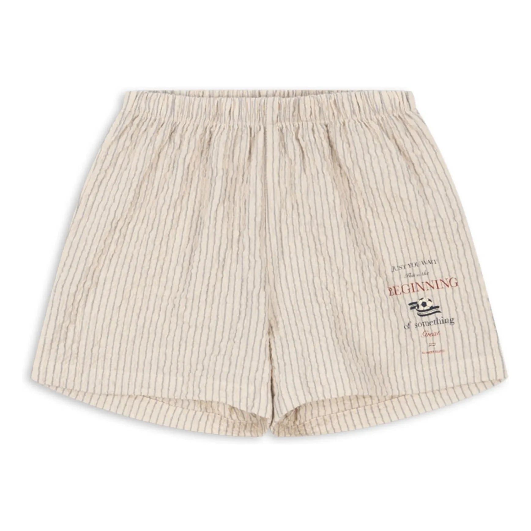 Konges Sløjd - Shorts de sirsaca de algodón orgánico a rayas Elliott | Beige
