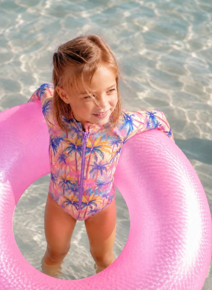 Lison Paris - Bañador de una pieza Malibu con protección UV, fabricado con fibras recicladas | Rosa