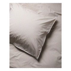 Suite 702 - Funda de almohada de percal orgánico a rayas - Marrón-Crudo | Marrón