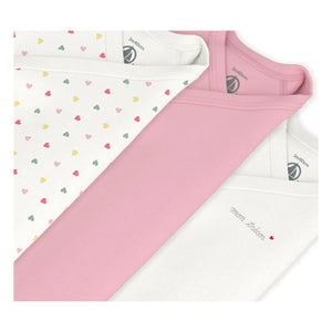 Petit Bateau - Conjunto de 3 peleles cruzados de algodón orgánico Mon Trésor | Blanco