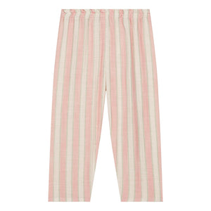 Studio Bohème - Pantalón de gasa de algodón orgánico con rayas Cousin | Rosa
