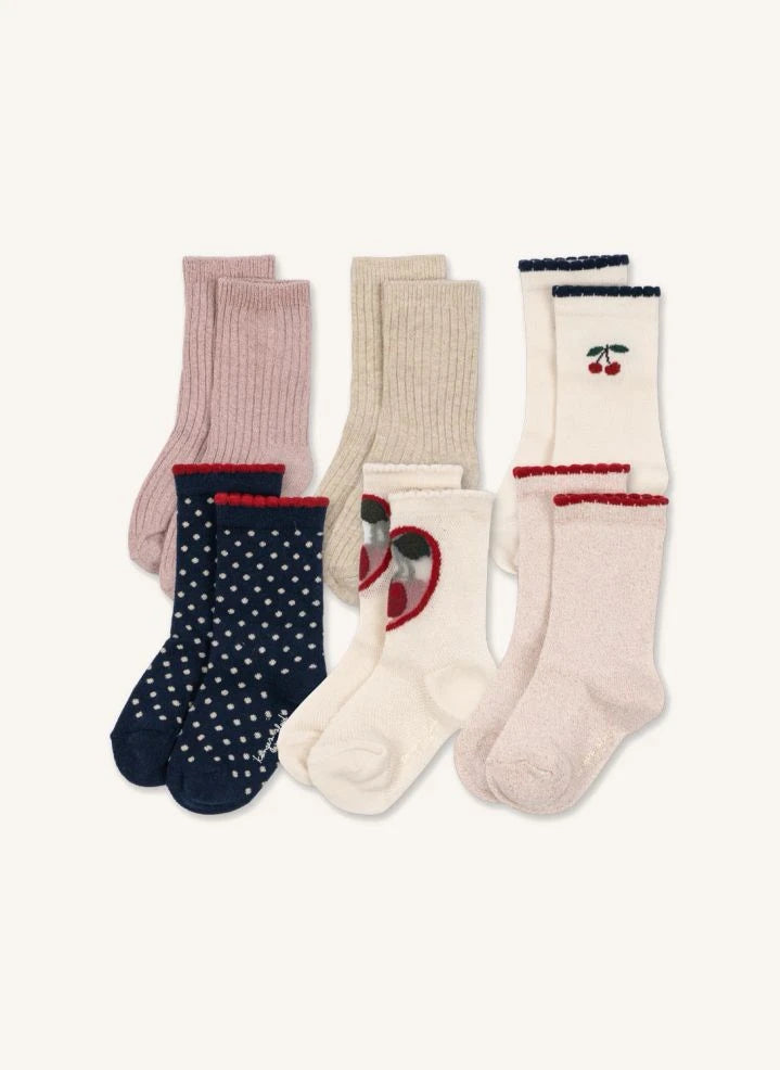 Konges Sløjd - Set de 6 pares de calcetines con brillo | Crudo
