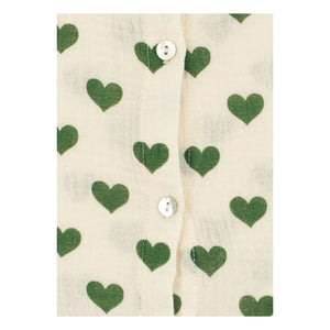 Konges Sløjd - Top de algodón orgánico Coco Hearts | Crudo