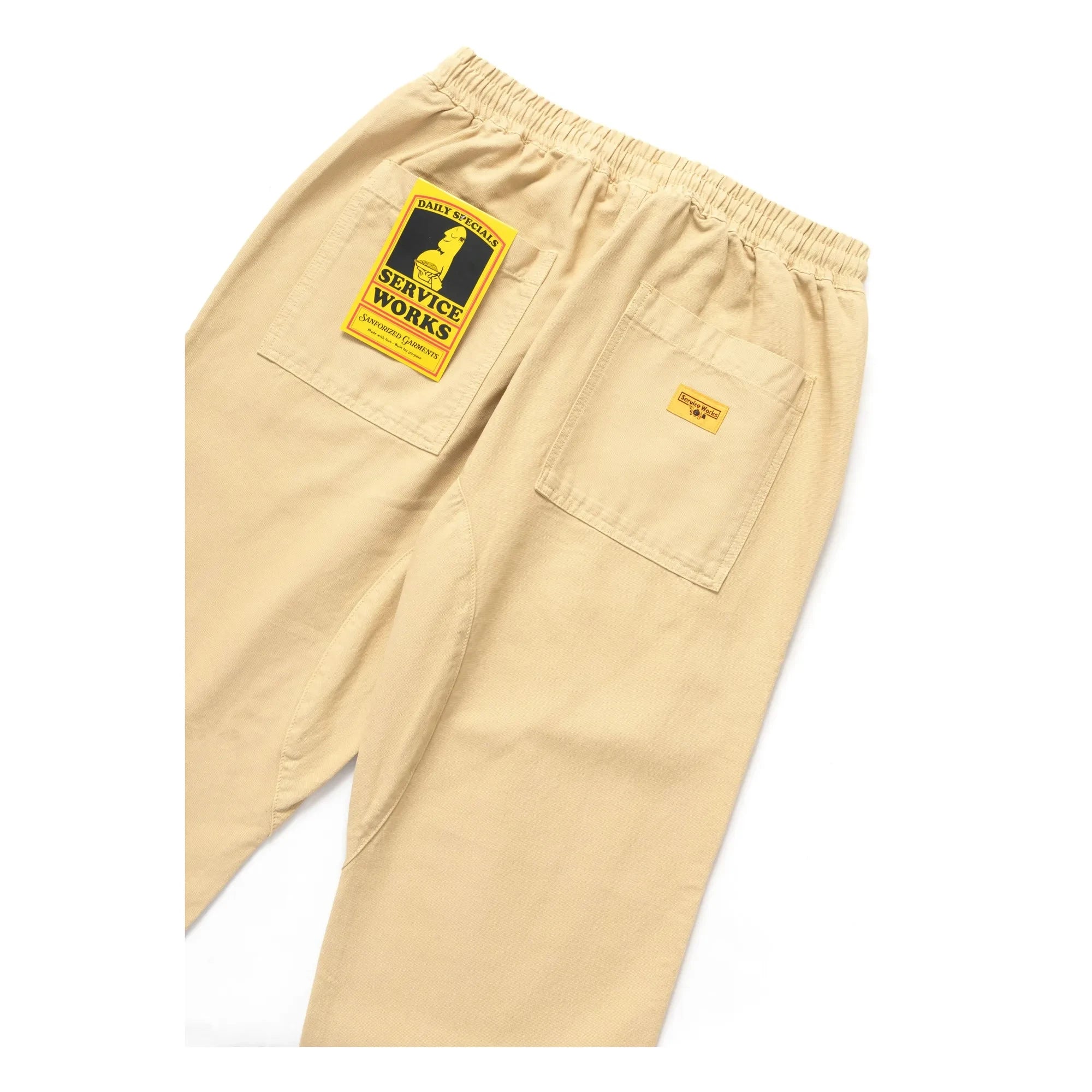 Service Works - Pantalones de chef clásicos de lona de algodón orgánico | Beige