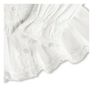 Molo - Blusa con volantes de algodón orgánico Reece | Blanco