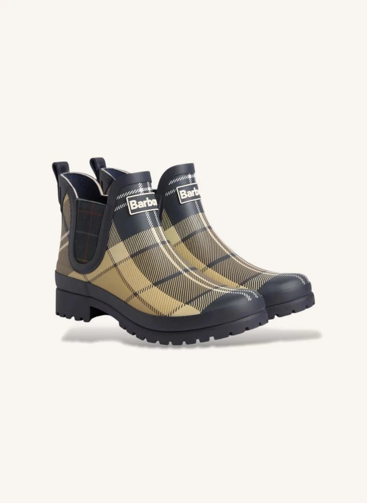 Barbour - Botas de agua Chelsea a cuadros Mallow | Caqui