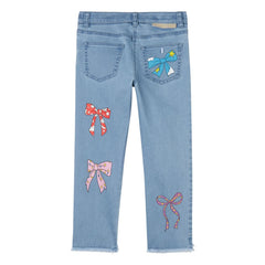 Stella McCartney Kids - Jeans con lazo | Azul denim