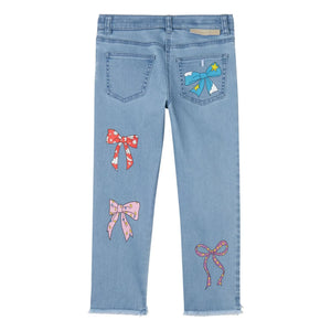 Stella McCartney Kids - Jeans con lazo | Azul denim