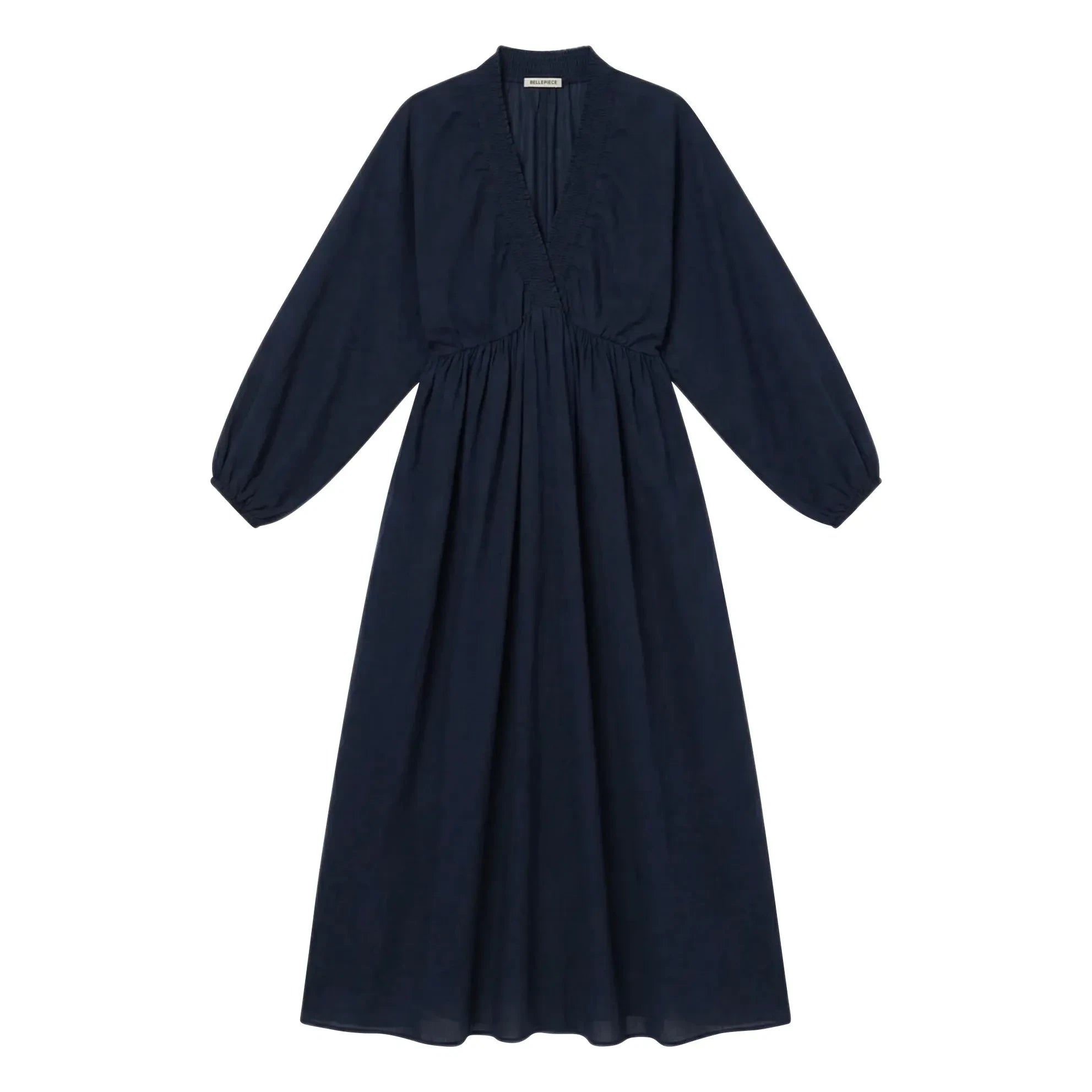 BELLEPIECE - Vestido de gasa de algodón Matteo | Azul marino
