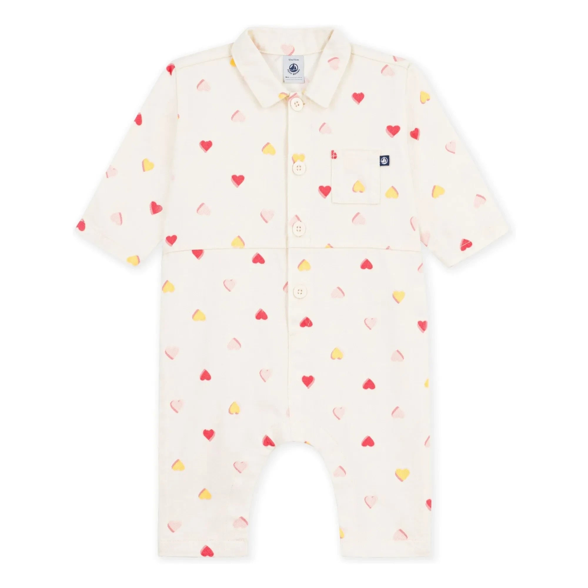 Petit Bateau - Mono Corazones | Crudo