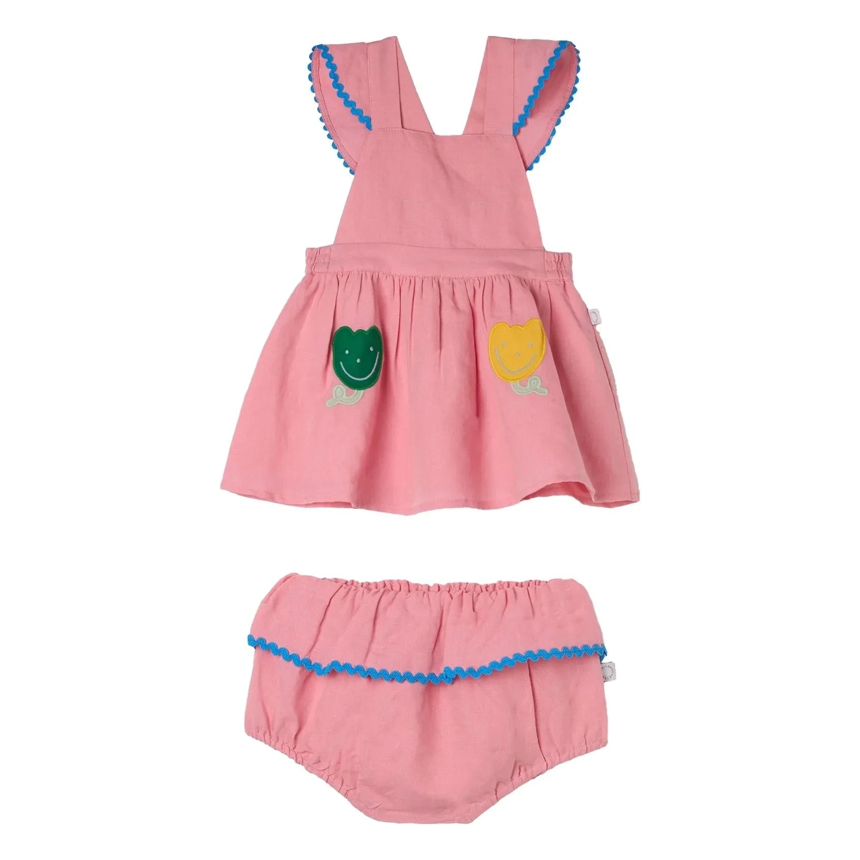 Stella McCartney Kids - Conjunto de vestido de lino y bombachos | Rosa