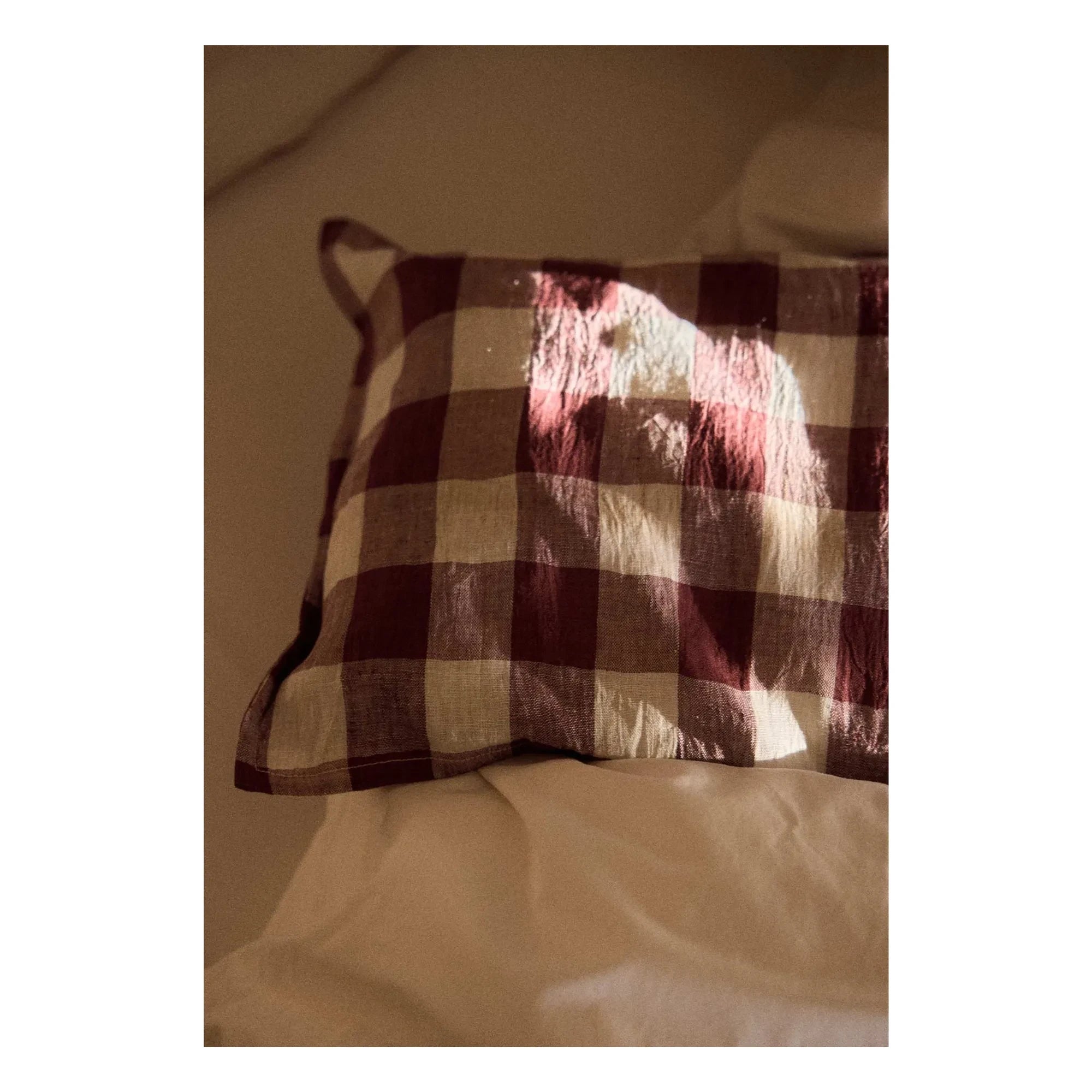 Funda de almohada de guinga roja Gabrielle Paris