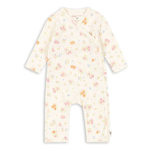 Konges Sløjd - Peto de pana de algodón orgánico con estampado floral Minnie | Crudo