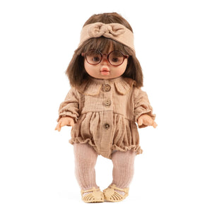 Minikane - Vestido para muñeca - Mono de gasa de algodón Leonore | Latte