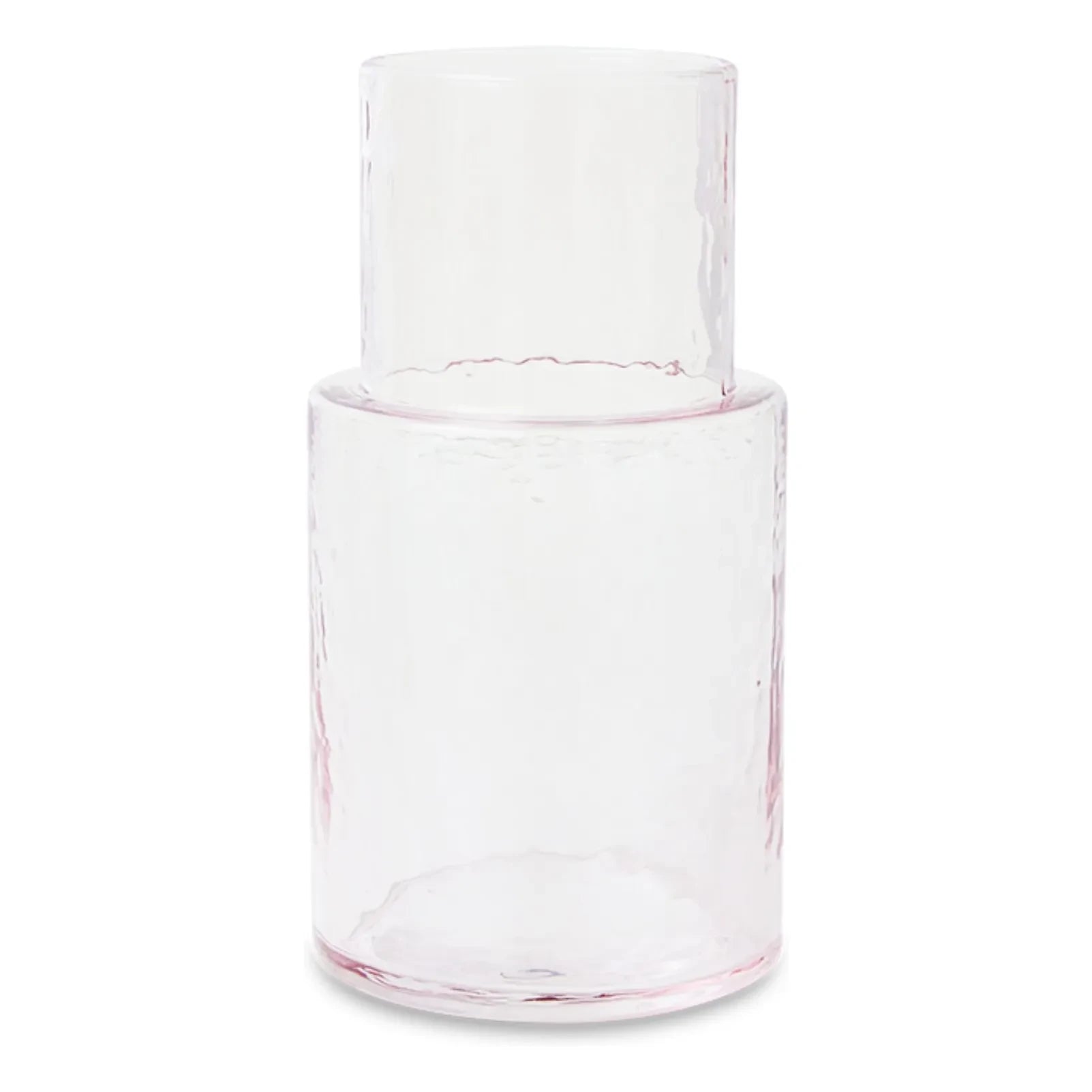 HKliving - Jarra de cristal Tube | Transparente rosa