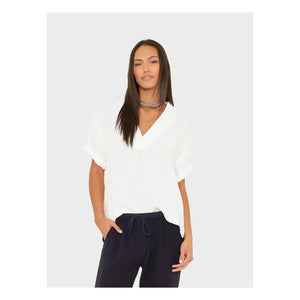 Xirena - Blusa de gasa de algodón Avery | Blanca