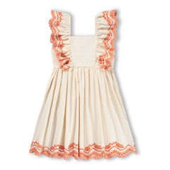 Molo - Vestido Clementine con volantes de algodón orgánico | Blanco roto