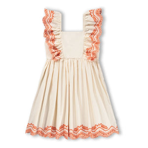 Molo - Vestido Clementine con volantes de algodón orgánico | Blanco roto